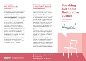 Leaflet on being a restorative justice ambassador